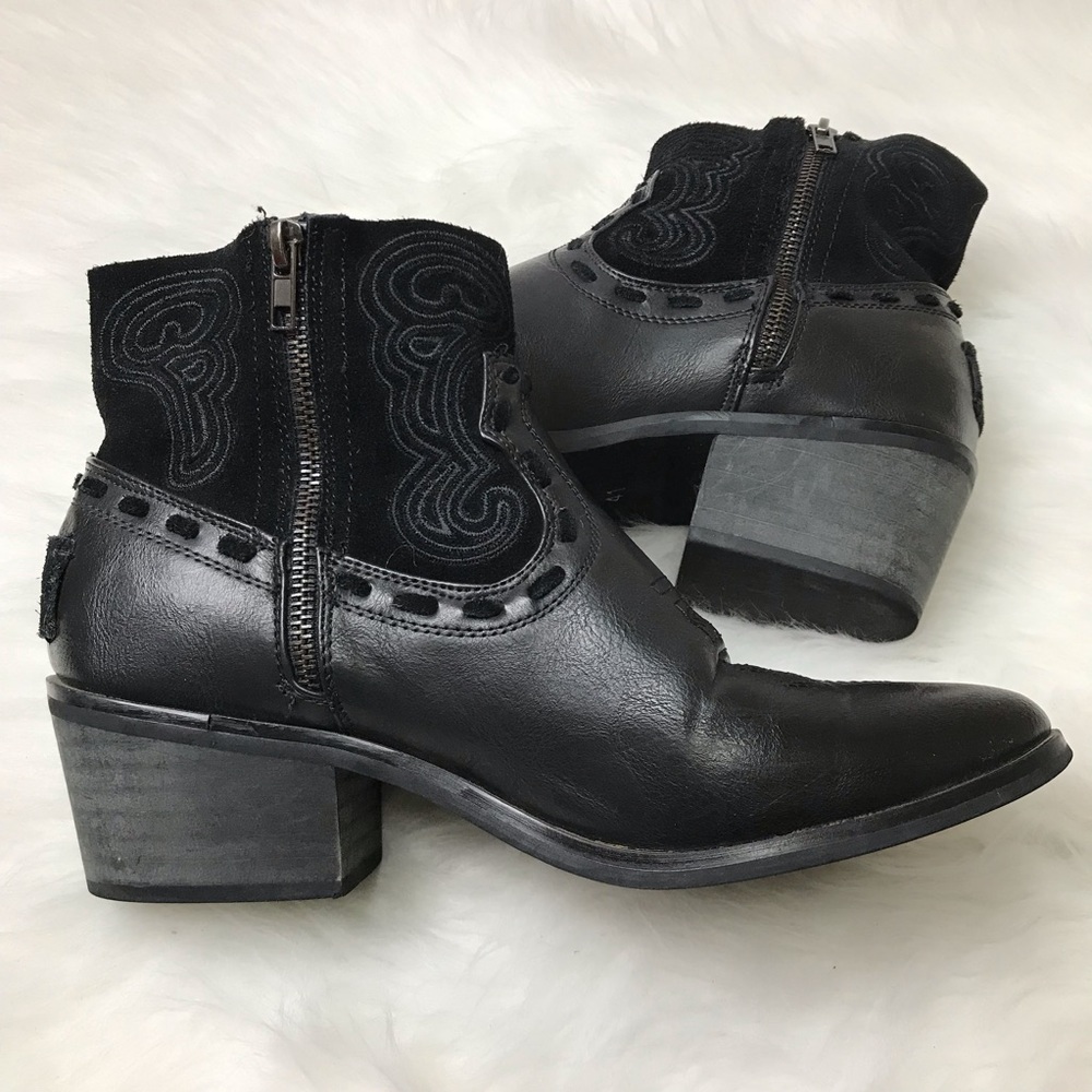 Coolway Ankle Boots Black Solid Shoes Size 10